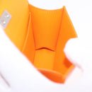 Salvatore Ferragamo Metal Hand Pouch Patent leather Orange Silver Auth 208342M-19