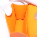 Salvatore Ferragamo Metal Hand Pouch Patent leather Orange Silver Auth 208342M-20
