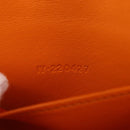 Salvatore Ferragamo Metal Hand Pouch Patent leather Orange Silver Auth 208342M-23