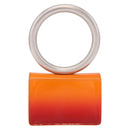 Salvatore Ferragamo Metal Hand Pouch Patent leather Orange Silver Auth 208342M-3