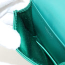 PRADA Chain Shoulder Pouch Satin Green Silver Auth 208344M-21