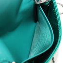 PRADA Chain Shoulder Pouch Satin Green Silver Auth 208344M-23