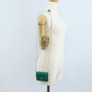 PRADA Chain Shoulder Pouch Satin Green Silver Auth 208344M-26