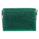 PRADA Chain Shoulder Pouch Satin Green Silver Auth 208344M-3
