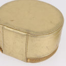 CHANEL COCO Mark Jewelry Box Leather Gold CC Auth 208346-11