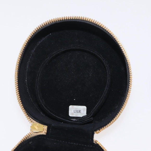 CHANEL COCO Mark Jewelry Box Leather Gold CC Auth 208346