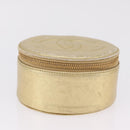 CHANEL COCO Mark Jewelry Box Leather Gold CC Auth 208346-6