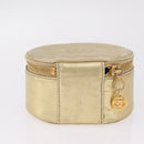 CHANEL COCO Mark Jewelry Box Leather Gold CC Auth 208346-7