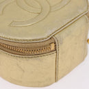 CHANEL COCO Mark Jewelry Box Leather Gold CC Auth 208346-8