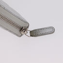 CHANEL Matelasse Long Wallet Lamb Skin Silver CC Auth 208350-14
