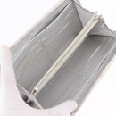 CHANEL Matelasse Long Wallet Lamb Skin Silver CC Auth 208350-16