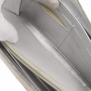 CHANEL Matelasse Long Wallet Lamb Skin Silver CC Auth 208350-19