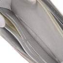 CHANEL Matelasse Long Wallet Lamb Skin Silver CC Auth 208350-20