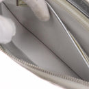 CHANEL Matelasse Long Wallet Lamb Skin Silver CC Auth 208350-21