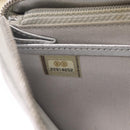 CHANEL Matelasse Long Wallet Lamb Skin Silver CC Auth 208350-25