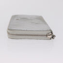 CHANEL Matelasse Long Wallet Lamb Skin Silver CC Auth 208350-7