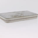 CHANEL Matelasse Long Wallet Lamb Skin Silver CC Auth 208350-8