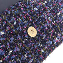 CHANEL Chain wallet Shoulder Bag Tweed Navy Gold CC Auth 208352SAM-18