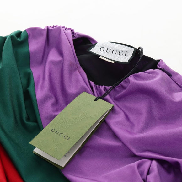 GUCCI Blouse Nylon 40 Purple Auth 208356