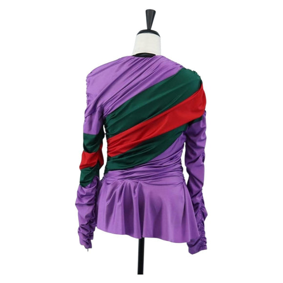 GUCCI Blouse Nylon 40 Purple Auth 208356