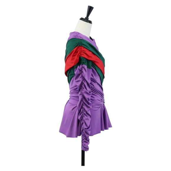 GUCCI Blouse Nylon 40 Purple Auth 208356