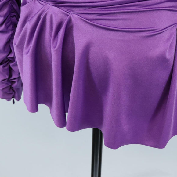 GUCCI Blouse Nylon 40 Purple Auth 208356