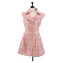 CHANEL One Piece Dress Tweed 36 Pink CC Auth 208357M-1