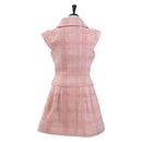 CHANEL One Piece Dress Tweed 36 Pink CC Auth 208357M-2
