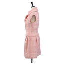CHANEL One Piece Dress Tweed 36 Pink CC Auth 208357M-3