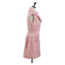 CHANEL One Piece Dress Tweed 36 Pink CC Auth 208357M-4