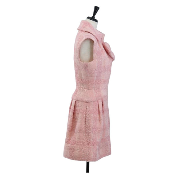 CHANEL One Piece Dress Tweed 36 Pink CC Auth 208357M