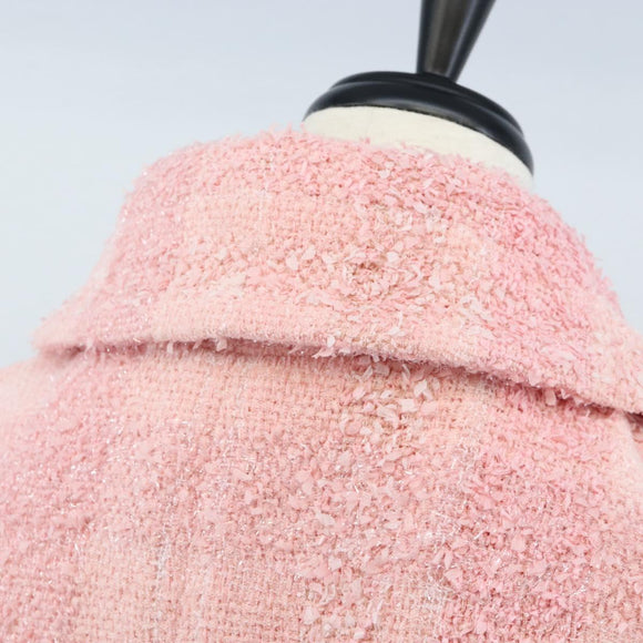 CHANEL One Piece Dress Tweed 36 Pink CC Auth 208357M