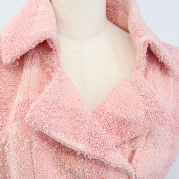 CHANEL One Piece Dress Tweed 36 Pink CC Auth 208357M