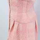 CHANEL One Piece Dress Tweed 36 Pink CC Auth 208357M-8
