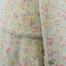 CHANEL Setup Jacket Wool tweed 36 Ivory CC Auth 208358SAM-11
