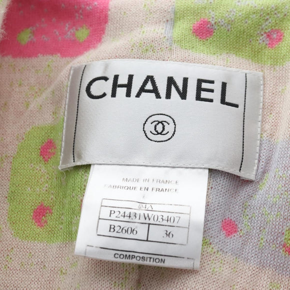 CHANEL Setup Jacket Wool tweed 36 Ivory CC Auth 208358SAM