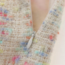 CHANEL Setup Jacket Wool tweed 36 Ivory CC Auth 208358SAM-21