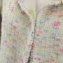 CHANEL Setup Jacket Wool tweed 36 Ivory CC Auth 208358SAM-7