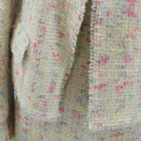 CHANEL Setup Jacket Wool tweed 36 Ivory CC Auth 208358SAM-8