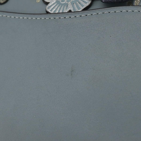 Coach Shoulder Bag Leather Blue Auth 208360A