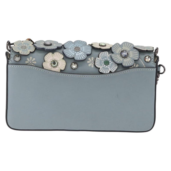 Coach Shoulder Bag Leather Blue Auth 208360A