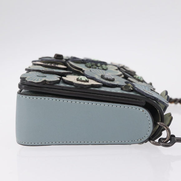 Coach Shoulder Bag Leather Blue Auth 208360A