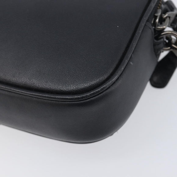 Coach Shoulder Bag Leather Black Auth 208362A