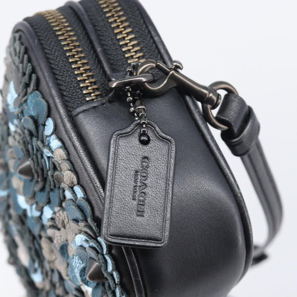 Coach Shoulder Bag Leather Black Auth 208362A