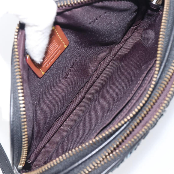 Coach Shoulder Bag Leather Black Auth 208362A