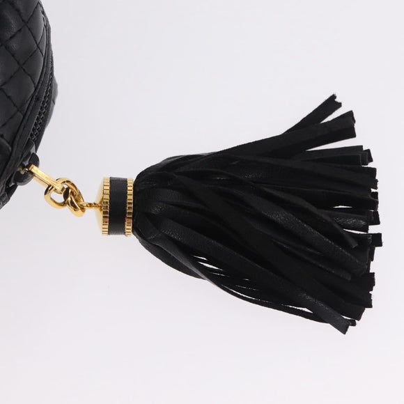Bally Hand Bag Leather Black Gold Auth 208371A