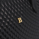 Bally Hand Bag Leather Black Gold Auth 208371A-15