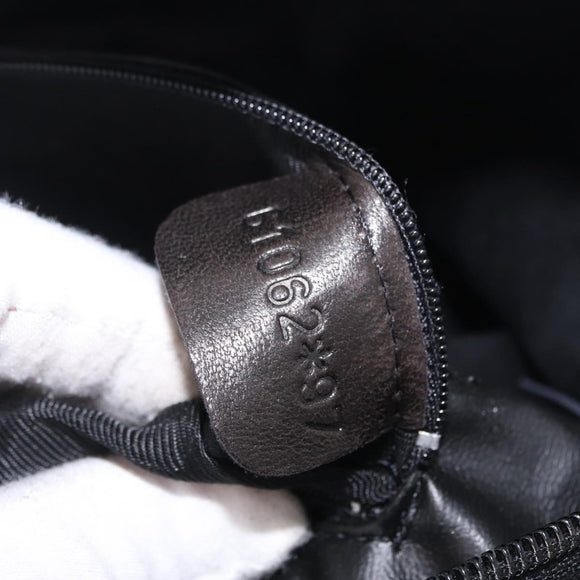 Bally Hand Bag Leather Black Gold Auth 208371A