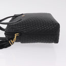 Bally Hand Bag Leather Black Gold Auth 208371A-5
