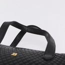 Bally Hand Bag Leather Black Gold Auth 208371A-8